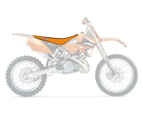 Чохол на сидіння blackbird / чохол на сидіння ktm sx/sxf '98-'06, exc/excf '98-'07 (sx all balls моделі '98-'06) (exc all balls моделі '98-'07) подвійна ручка 3 кольори чорно-помаранчевий