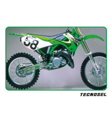 Tecnosel (blackbird) чохол/накидка на сидіння kawasaki kx 125/250 '99-'02, репліка oem kawasaki '00, зелений/чорний, логотип tecnosel