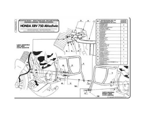 Захист двигуна kappa gmole HONDA xrv 750 africa twin (tn362) чорний