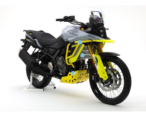 Алюмінієва кришка двигуна crosspro gmole suzuki v-strom 800 / 800 de '23-'24, колір чорний, текстурований