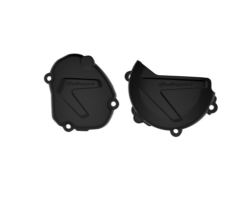 Комплект кришок генератора та зчеплення polisport YAMAHA yz 125 '08-'25 (8464400001+8463600001) колір чорний