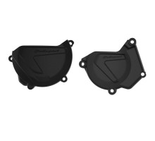 Комплект кришок генератора та зчеплення polisport YAMAHA yz 250 '05-'25 (8464500001+8463700001) колір чорний