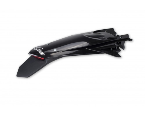 Заднє крило UFO ktm exc 125 '20-'21, exc/excf(exc-f) 150/250/300/350/450/500 '20-2023 колір чорний (enduro зі світлодіодним підсвічуванням)