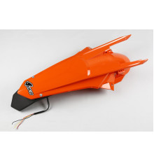 Заднє крило UFO ktm exc 125/150/250/300, exc-f 250/350/450/500 '17-19, колір помаранчевий (enduro зі світлодіодним підсвічуванням)