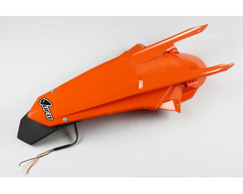 Заднє крило UFO ktm exc 125/150/250/300, exc-f 250/350/450/500 '17-19, колір помаранчевий (enduro зі світлодіодним підсвічуванням)