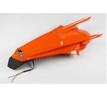Заднє крило UFO ktm exc 125/150/250/300, exc-f 250/350/450/500 '17-19, колір помаранчевий (enduro зі світлодіодним підсвічуванням)