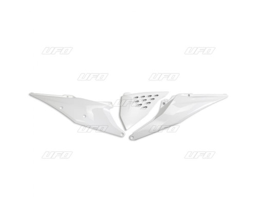 Задні бокові панелі UFO ktm sx/sxf(sx-f) 125/150/250/350/450 '19-'22, exc 125 '20-'21, exc/excf(exc-f) 150/250/300/350/450/500 '20-2023 з кришкою повітряного фільтра та вентиляційними отворами білий