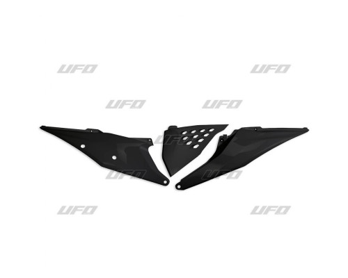 Задні бокові панелі UFO ktm sx/sxf(sx-f) 125/150/250/350/450 '19-'22, exc 125 '20-'21, exc/excf(exc-f) 150/250/300/350/450/500 '20-2023 з кришкою повітряного фільтра та вентиляційними отворами чорний