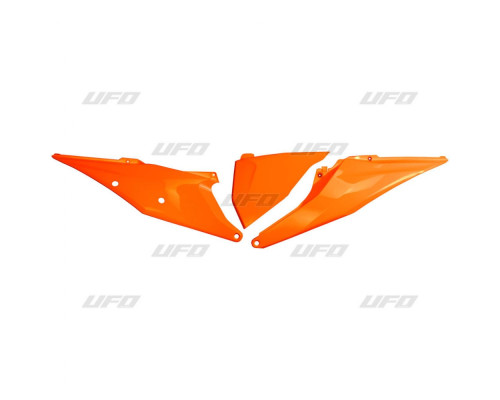 Задні бокові панелі UFO ktm sx/sxf(sx-f) 125/150/250/350/450 '19-'22, exc 125 '20-'21, exc/excf(exc-f) 150/250/300/350/450/500 '20-2023 з кришкою повітряного фільтра оранжевого кольору