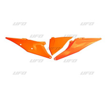 Задні бокові панелі UFO ktm sx/sxf(sx-f) 125/150/250/350/450 '19-'22, exc 125 '20-'21, exc/excf(exc-f) 150/250/300/350/450/500 '20-2023 з кришкою повітряного фільтра fluoресцентного кольору