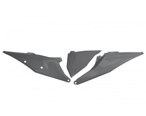 Бокові панелі UFO задні ktm sx/sxf(sx-f) 125/150/250/350/450 '19-'22, exc 125 '20-'21, exc/excf(exc-f) 150/250/300/350/450/500 '20-2023 з кришкою повітряного фільтра сірий