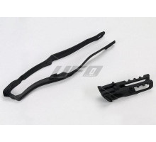 Повзунок UFO комплект (ho04663001) + направляюча ланцюг (ho04662001) HONDA crf 250 '04-'17, колір чорний