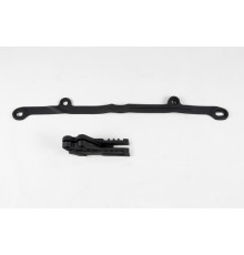 Комплект  UFO повзунок (ka03773) + направляюча ланцюг (ka03772) kawasaki kxf 250 '06-'08 колір чорний
