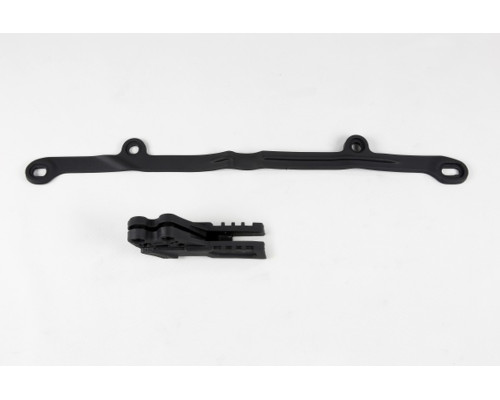 Комплект UFO повзунок (ka03773) + направляюча ланцюг (ka03772) kawasaki kxf 250 '06-'08 колір чорний