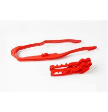Комплект  UFO повзун + направляюча ланцюг HONDA cr 125/250, crf 250r/x, 450r/x '05-06, червоний