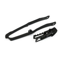 Комплект  UFO повзун + направляюча ланцюг HONDA crf 250r/rx '18-21, crf 450r/rx '17-18, колір чорний