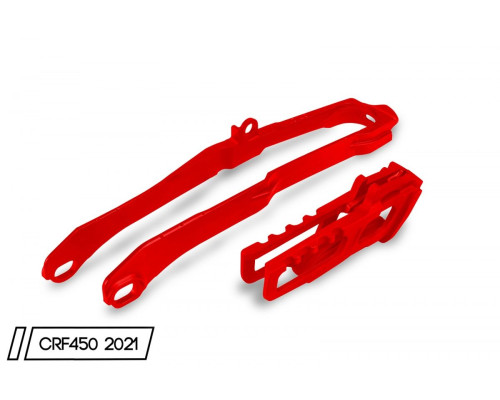 Комплект UFO повзун + направляюча ланцюг HONDA crf 450r/rx '21, червоний