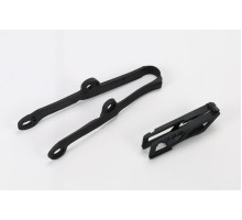 Комплект  UFO повзун + направляюча ланцюг kawasaki kxf 250 '09-16, kxf 450 '09-15, колір чорний