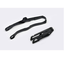 Комплект  UFO повзунок + направляюча ланцюг kawasaki kxf 250 '21-'23, kxf 450 '19-21 колір чорний