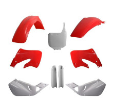 Повний комплект polisport HONDA cr 125 '98-'99; cr 250 '97-'99, включаючи передню панель (8673000002) та кришки амортизаторів (8394000001) оригінальний колір червоно-білий (fluo-r)