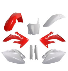 Повний комплект polisport HONDA crf 250r '09 передня панель (8657500002) та кришки амортизаторів (8351700002) червоний білий oem