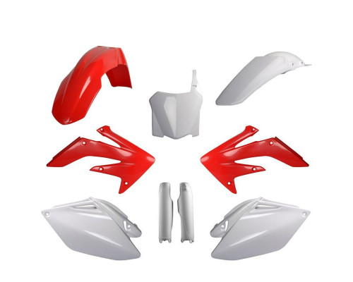 Повний комплект polisport HONDA crf 250r '09 передня панель (8657500002) та кришки амортизаторів (8351700002) червоний білий oem
