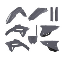 Повний комплект polisport HONDA crf 250r '22-'24; crf 450r '21-'24, включаючи передню панель (8670700004) та накладки на амортизатори (8351900005) сірий нардо