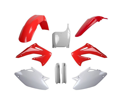 Polisport ПЛАСТИКОВИЙ НАБІР (повний комплект) HONDA crf 450r '02-'03 w zestawie tablica ПЕРЕДНІnia (8657000001) i os?ony amorЗАДНІaror?w (8394000001) колір czerwono білий oem