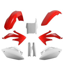 Пластиковий набір polisport (повний комплект) HONDA crf 450r '05-'06 передня панель (8661900001) та кришки амортизаторів (8351700001) колір червоний білий oem