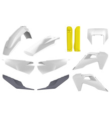 Polisport full kit husqvarna te/fe tpi '20-'23 кришка фари (8668700001) та кришка амортизатора (8398900004) oem колір білий жовтий сірий