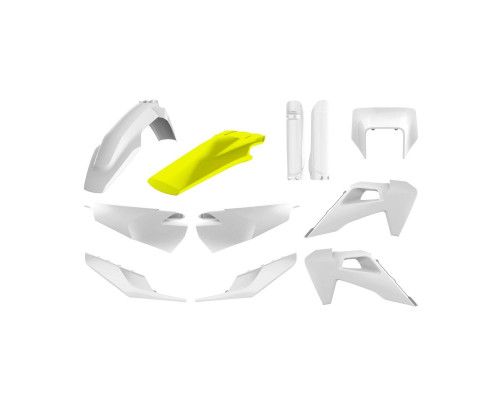 Polisport full kit husqvarna te/fe tpi '20-'23 кришка фари (8668700001) та кришка амортизатора (8398900007) біла