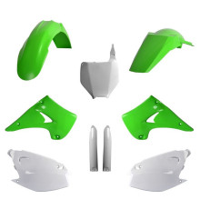 Повний комплект polisport kawasaki kx 125/250 '03 передня панель (8660800002) та кришки амортизаторів (8395000001) зелений oem