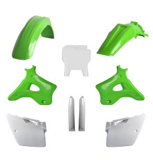 Повний комплект polisport kawasaki kx 125/250 '94-'95, включаючи передню панель (8672800002) та кришки амортизаторів (8395000001) зелений oem