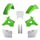 Повний комплект polisport kawasaki kx 125/250 '94-'95, включаючи передню панель (8672800002) та кришки амортизаторів (8395000001) зелений oem