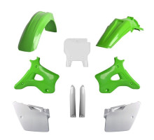 Повний комплект polisport kawasaki kx 125/250 '94-'95, включаючи передню панель (8672800002) та кришки амортизаторів (8395000001) зелений oem
