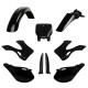 Повний комплект polisport kawasaki kx 125/250 '99-'02 передня панель (8677000002) та кришки амортизаторів (8395000003) чорний