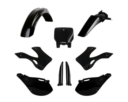 Повний комплект polisport kawasaki kx 125/250 '99-'02 передня панель (8677000002) та кришки амортизаторів (8395000003) чорний