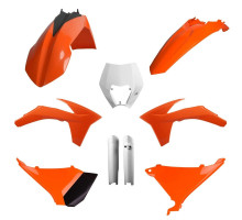 Повний комплект polisport для ktm exc/exc-f '12-'13, включаючи передню панель (8666700002) та накладки на амортизатори (8398500002) помаранчевий oem