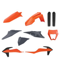Polisport пластиковий набір (повний комплект) ktm exc/exc-f tpi '20-'23 кришка лампи (8668600002) та кришка амортизатора (8398600003) колір оранжево-сірий