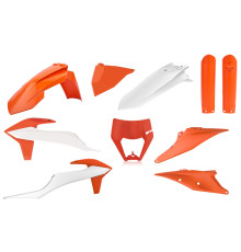 Polisport full kit ktm exc/exc-f tpi '20-'23 лампа (8668600002) та кришка амортизатора (8398600005) помаранчева та біла