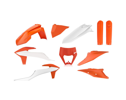 Polisport full kit ktm exc/exc-f tpi '20-'23 лампа (8668600002) та кришка амортизатора (8398600005) помаранчева та біла