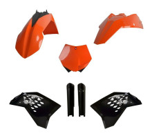 Пластиковий набір polisport (повний комплект) ktm sx/sx-f/xc-f '07-'10 передня панель (8664400001) та накладки на амортизатори (8398500003) колір помаранчевий