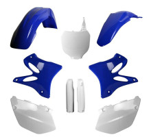 Пластиковий набір polisport (повний комплект) YAMAHA yz 125/250 '05 в комплекті передня панель (8658000001) та накладки на амортизатори (8398100001) колір синій білий oem