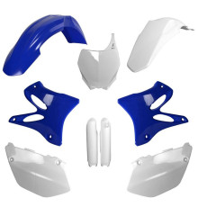 Пластиковий набір polisport (повний комплект) YAMAHA yz 125/250 '08-'14 передня панель (8658100001) та накладки на амортизатори (8351400001) колір синій білий oem