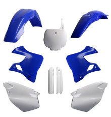 Пластиковий набір polisport (повний комплект) YAMAHA yz 125/250 '96-'99 передня панель (8674000001) та кришки амортизаторів (8392000001) колір синій білий oem