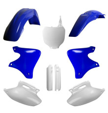 Повний комплект polisport YAMAHA yz 250f '01-'02 передня панель (8658000001) та кришки амортизаторів (8392000001) колір синій білий oem