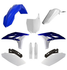 Пластиковий набір polisport (повний комплект) YAMAHA yz 250f '10-'13 в комплекті передня панель (8678400001) та накладки на амортизатори (8352000001) синій білий oem