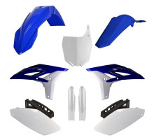 Пластиковий набір polisport (повний комплект) YAMAHA yz 250f '10-'13 в комплекті передня панель (8678400001) та накладки на амортизатори (8352000001) синій білий oem
