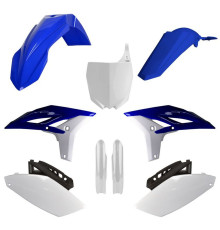 Пластиковий набір polisport (повний комплект) YAMAHA yz 250f '10-'13 в комплекті передня панель (8678400001) та накладки на амортизатори (8352000001) синій білий oem