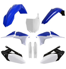 Пластиковий набір polisport (повний комплект) YAMAHA yzf 450 '10-'13 в комплекті передня панель (8678400001) та накладки на амортизатори (8352000001) колір синій білий oem